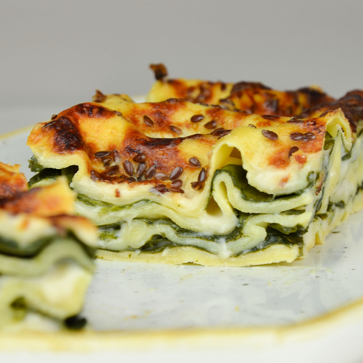 Lasagne spinaci e semi di lino