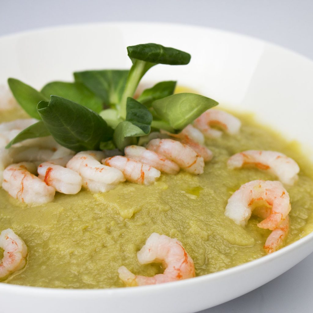 Crema di fave e gamberi