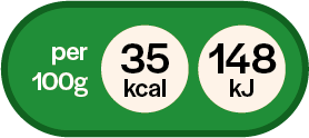 35 kcal per 100 grammi
