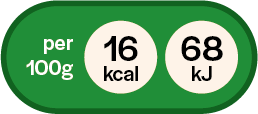 16 kcal per 100 grammi